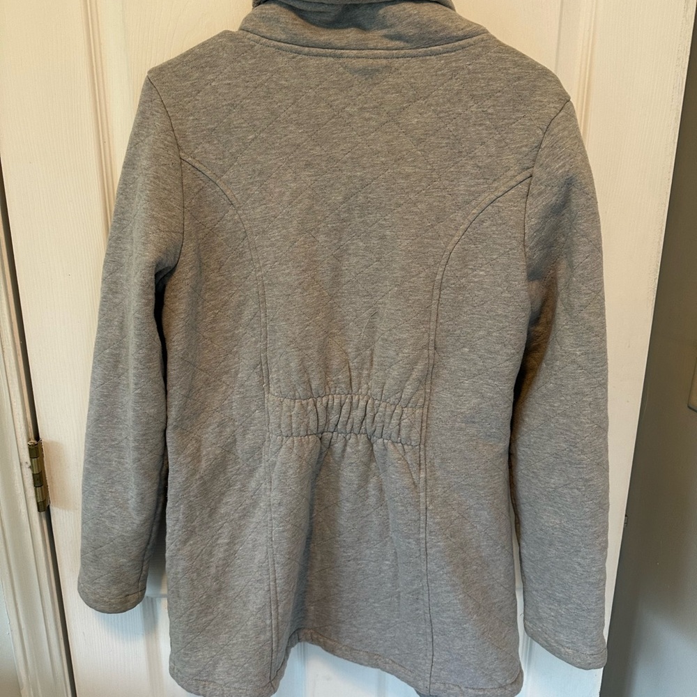 Gray Quilted Northface Jacket size large - Picture 3 of 3